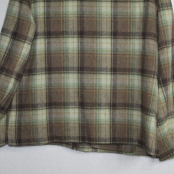 Vintage 90s Evan Picone womens jacket size 16 green plaid wool blend 70s style - Picture 9 of 10
